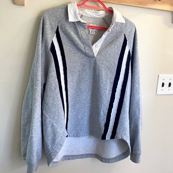 BDG Grey Collared Sweater - Picture 2 of 3